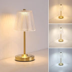 Shenmoyl Cordless Touch Table Lamp with 5200mAh Battery - 3 Adjustable Color Temperatures & Dimmable, Rechargeable Lamp for Bedroom, Living Room, Office, Entryway, Bookshelves (Transparent Stripe) by Shenmoyl