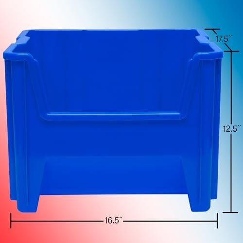 Akro-Mils Stak-N-Store Stackable Storage Bins, 17.5"x16.5"x12.5", Clear 2Pk - Image 2