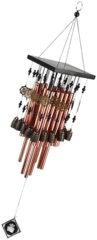 Mikikit 1pc Elegant Bronze Copper Bell Wind Chime for Home and Outdoor Decoration Multi-Tube Design for Patio Garden and Balcony Ornaments by Mikikit