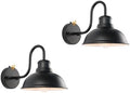 Dusk to Dawn Barn Light Outdoor Sconce 8" Exterior Lighting Fixtures 2 Pack by LPRZSG