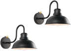 Dusk to Dawn Barn Light Outdoor Sconce 8" Exterior Lighting Fixtures 2 Pack by LPRZSG