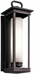 Kichler South Hope 28" 2 Light Outdoor Wall Light with Satin Etched Cased Opal Glass in Rubbed Bronze by KichlerLighting