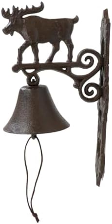 Ebros Gift Cast Iron Rustic Vintage Western Forest Grand Elk Moose Bell Door Wall Dinner Yard Farm Bell Outdoor Farmhouse Cottage Mountain Cabin Lodge Accent Bells - Image 4