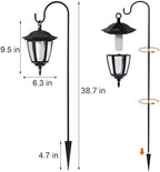 Dynaming 6 Pack Solar Flame Hanging Lights Outdoor, Halloween Solar Flickering Flame LED Garden Lanterns with 6 x 38 Inch Shepherd Hooks, Christmas Lighting for Lawn Patio Yard Pathway Driveway - Image 3