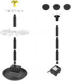 Lewisia Battery Backup Solar Fountain Pump with LED Lighting Solar Powered Water Pump Kit for Pool Koi Pond Garden Bird Bath 5W - Image 5