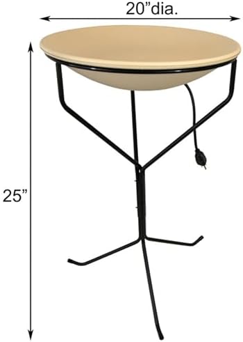 BestNest Heated Bird Bath with Metal Stand and 25' Lock-N-Dry Cord – 20" Diameter, Thermostatically Controlled Heater for Winter Use, Outdoor Bird Bath with Safe Power Connection - Image 3