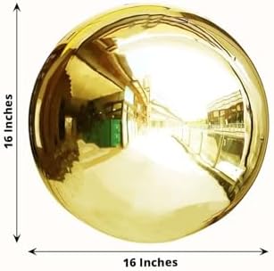 Tableclothsfactory Gold Stainless Steel Gazing Globe Mirror Ball, Reflective Shiny Hollow Garden Sphere - 16" - Image 3