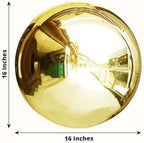 Tableclothsfactory Gold Stainless Steel Gazing Globe Mirror Ball, Reflective Shiny Hollow Garden Sphere - 16" - Image 3