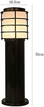 Outdoor Waterproof Bollard Light IP65 LED Pathway Lamp E27 Post Lighting for Garden, Landscape, Patio Driveway Lighting, Durable Aluminum Post, Black Finish - Image 7