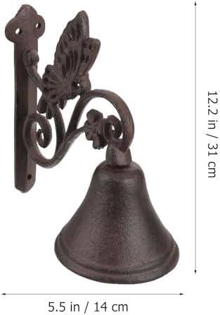 Butterfly Cast Iron Door Bell, Wall Mounted Rustic Hanging Bell - Image 2