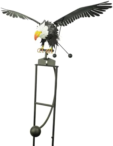 Red Carpet Studios Garden Stake Metal Rocker Gardening Yard Art, 58.5" Tall with 38" Wingspan, Bald Eagle by RedCarpetStudios