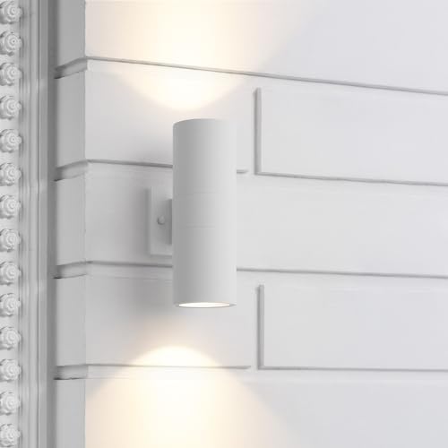 mirrea 12" Modern Outdoor Porch Light in 2 Lights, 2 Pack, Matte White - Image 3