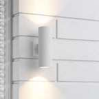 mirrea 12" Modern Outdoor Porch Light in 2 Lights, 2 Pack, Matte White - Image 3
