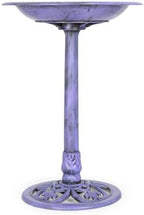 Backyard Expressions Outdoor Garden Bird Bath - Lilac Purple - Weather Resistant Polyresin - 27 Inch by BackyardExpressions