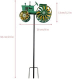3D Tractor Wind Spinner – Kinetic Garden Stake with Rotating Wheels, Heavy-Duty Metal Sculpture for Outdoor Yard Patio Lawn Farmhouse Decor (Dark Red) - Image 4