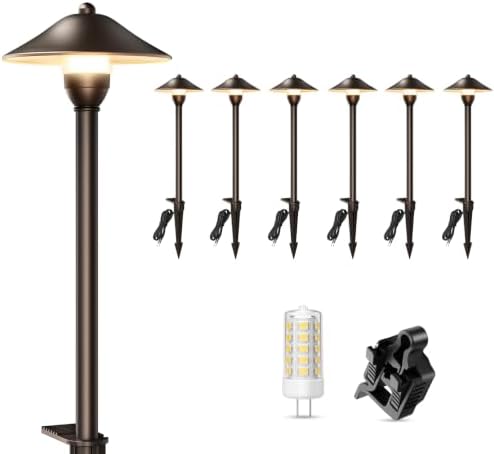 HIBOITEC 6P Low Voltage Pathway Lights with 3W 2700k Replaceable Bulb by HIBOITEC