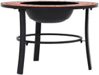 Mosaic Fire Pit - 26.8 in Ceramic Bowl for Patio & Garden - Image 3