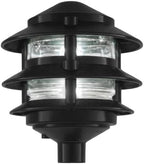 Greenfield Weatherproof Line-Voltage (120V) 3-Tier LED Outdoor Pathway Light – Permanent Outside Light for Walkway, Driveway & Landscaping – Professional Grade & Made in USA – Black by GreenfieldWeatherproof