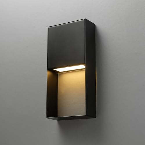 Globe Electric 7.5W LED Integrated Matte Black Outdoor Wall Sconce - Image 5