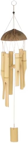 M METERXITY 1-Pack Bamboo Wind Chimes, 30 Inch Wooden Wind Chimes with Melody Deep Tone, 6pcs Bamboo Tubes, Wood Color by MMETERXITY