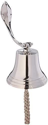 Hampton Nautical BL2021-9C Chrome Hanging Harbor Bell 7" - Nautical Decor - Nautical Home Decoration by Handcrafted+Model+Ships