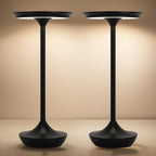 2 Pack LED Rechargeable Cordless Table Lamps,Portable Outdoor 6000 mAh Battery Operated Table Light Touch Control 3 Color Dimmable Waterproof for Patio/Cofee/Restaurant/Camping/Dining/ Bedroom-Black by XIHCordlessTableLamp
