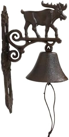 Ebros Gift Cast Iron Rustic Vintage Western Forest Grand Elk Moose Bell Door Wall Dinner Yard Farm Bell Outdoor Farmhouse Cottage Mountain Cabin Lodge Accent Bells - Image 5