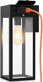 Large Porch Lights with GFCI Outlet, Outdoor Wall Light Fixtures by WelcometoOYKYOHEI