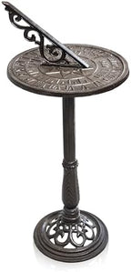 Linton Arst Garden Sundial Compass, 23.6lb Heavy Duty Solid Cast Iron Armillary Sphere, Vintage Waterproof Outdoor Sun Dial with Roman Numerals, Landscape Ornament for Patio Lawn Backyard by LintonArts