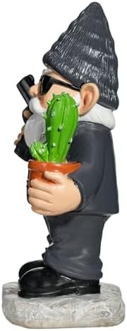 Gnome Decoration for Garden & Home - Professional Hitman Look Statue, Léon Inspired 8.7 Inch Resin Decor, Unique Outdoor Gift for Women/Men - Image 3