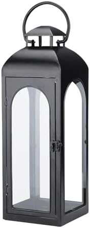 Bdor 20 Inch Outdoor Indoor Lantern Decor Black Metal Candle Lantern 1 Pack by Bdor
