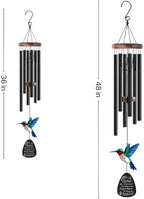 Memorial Wind Chimes for Loss of Loved One, Sympathy Gifts for Loss of Mother/Dad/Husband - Hummingbird Wind Chimes for Outside with Mute Option, Sympathy Wind Chimes 48'' - Image 2