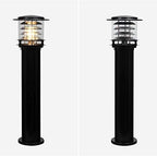Outdoor Bollard Light Modern Pathway Lamp with Tiered Shade IP65 Waterproof Garden Landscape Lighting for Walkway, Driveway, Lawn, Patio E26/E27 Base Exterior Post Lantern - Image 6