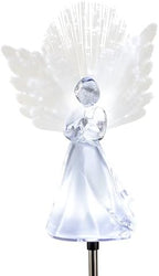 Alpine Corporation 37”H Outdoor Solar Angel Garden Stakes with Fiber Optic Wings and LED Lights (Set of 2) by Unknown