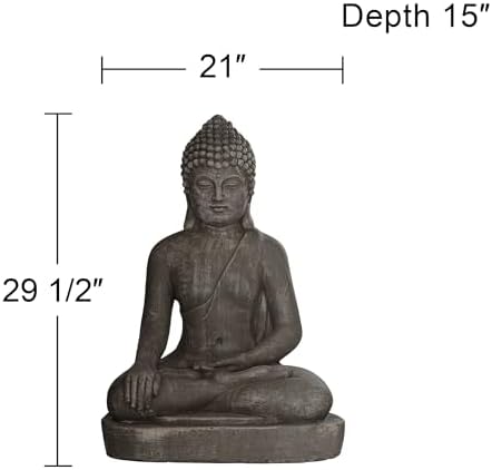 John Timberland Sitting Buddha 29 1/2" High Sandstone Outdoor Statue - Image 4