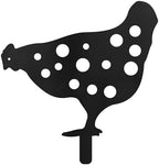 Polka Dot Chicken Metal Garden Stake Decorative, Whimsical Hen Silhouette Statues for Yard Art, Outside, Patio, Outdoor Decor, Garden Decorations, Lawn Ornaments - 18" Black - Image 2