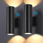 DAKAFUL Dusk to Dawn Outdoor Lighting Sensor Wall Lights 2Pack, 12W 2700K Integrated LED Cylinder Up Down Lights Outdoor, IP65 Waterproof Aluminum Wall Sconce Exterior Wall Light for Porch Patio etc. by DAKAFUL