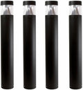 Solus Round Tunable LED Bollard – Switchable Wattage (12W–22W), 1600–3000 Lumens – Adjustable CCT 3000K/4000K/5000K – Black or Bronze Path Light (Black, Round / 4 Pack) by Solus