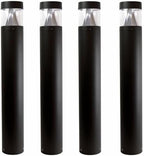 Solus Round Tunable LED Bollard – Switchable Wattage (12W–22W), 1600–3000 Lumens – Adjustable CCT 3000K/4000K/5000K – Black or Bronze Path Light (Black, Round / 4 Pack) by Solus