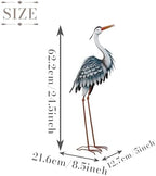 TERESA'S COLLECTIONS Garden Decor Blue Heron Sculptures & Statues,24.5" Coastal Metal Heron Decoy for Outdoor Outside Vivid Bird Metal Yard Art Cranes Patio Pond Pool Lawn Decorations,Gift for Mom - Image 4