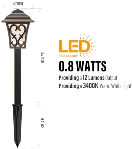 Malibu Lights Outdoor Low Voltage Landscape Path Lights LED Garden Pathway Light 0.8W Warm White Lights for Lawn, Yard, Patio 8405-9112-01 - Image 2