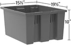 Akro-Mils 35190 Nest and Stack Plastic Storage Container and Distribution Tote, (19-1/2-Inch L x 15-1/2-Inch W x 10-Inch H), Gray, (6-Pack) - Image 3