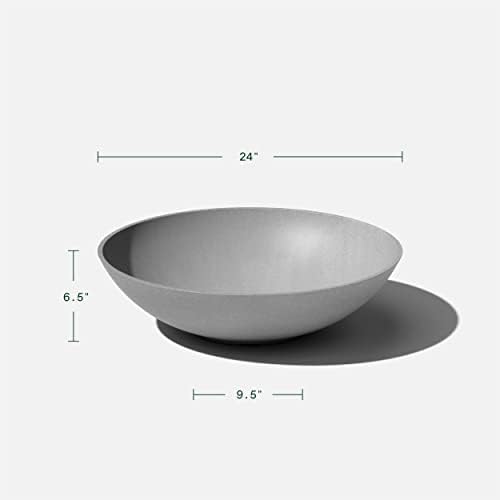 Veradek Mason Series Lane Bowl Planter-Large Round Planter for Indoor or Outdoor Tabletops/Gardens |Made from Plastic & Concrete with Drainage Holes|Modern Décor for Flowers, Succulents, Small Plants - Image 2