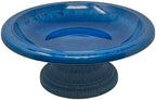 Fiber Clay Birdbath, Gloss Bowl, Low-Profile Base, Azure Blue, 19" D x 7.5" H 6.5 lbs by FiberClayBirdbaths