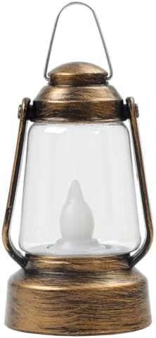 6 inch Retro Lantern LED Candle Lanterns Indoor Decor Lantern Outdoor Hanging Lanterns 12 Pcs Decorative Lantern for Wedding Decor, Halloween, Christmas and Various Holiday Parties. (Gold, Large) - Image 6