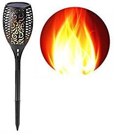 JIAN YA NA Solar Tiki Torch Light Flame Garden Lights,96 LED Waterproof Dusk to Dawn Auto On/Off Flickering Flames Torches Lights Landscape Lighting Outdoor Security Path Light for Patio Deck by JIANYANA