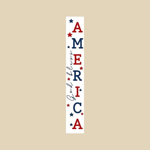 Calloway Mills 118824707 God Bless America White Porch leaner, 47" x 7.25" by Callowaymills