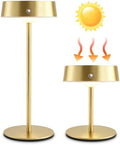 Mr.White Solar Waterproof Outdoor Rechargeable Cordless Table Lamps, Set of 2 Touch Dimmable Operated Battery Table Lights for Patio, Restaurant, Kitchen (Gold) by Unknown