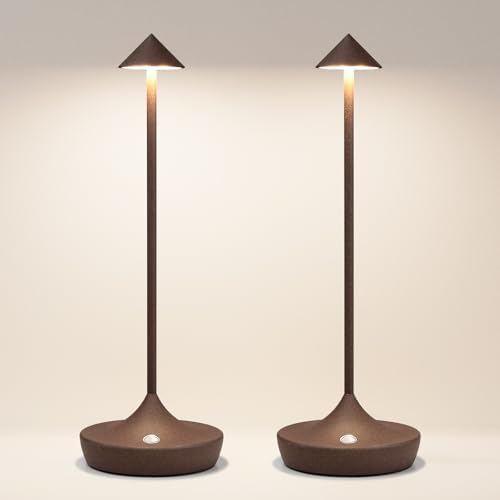 2 Pack Cordless Table Lamp, Rechargeable 6000mAh Battery Table Light by SIKEVHT