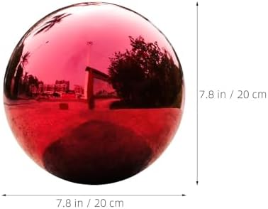 Xmas Stainless Steel Reflective Gazing Ball, Red 20cm Mirror Garden Globe - Image 7
